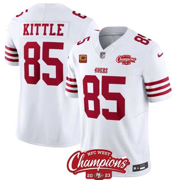 Men & Women & Youth San Francisco 49ers #85 George Kittle White 2023 F.U.S.E. With 4-star C Ptach And NFC West Champions Patch Jersey,We sell and wholesale Men & Women & Youth San Francisco 49ers #85 George Kittle White 2023 F.U.S.E. With 4-star C Ptach And NFC West Champions Patch Jersey on line form chian!